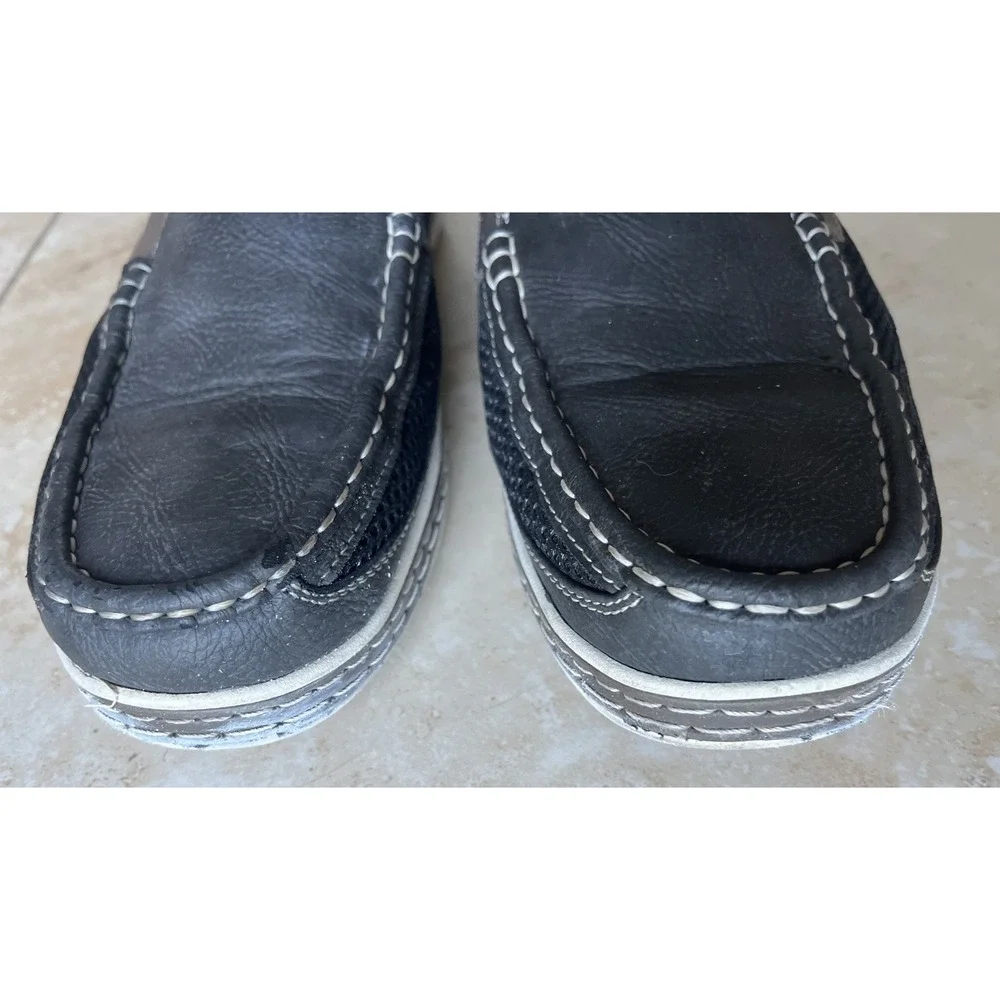 Brix Dacio Boat Shoes Slip On Loafers Men's 8.5 Gray Vegan Leather
